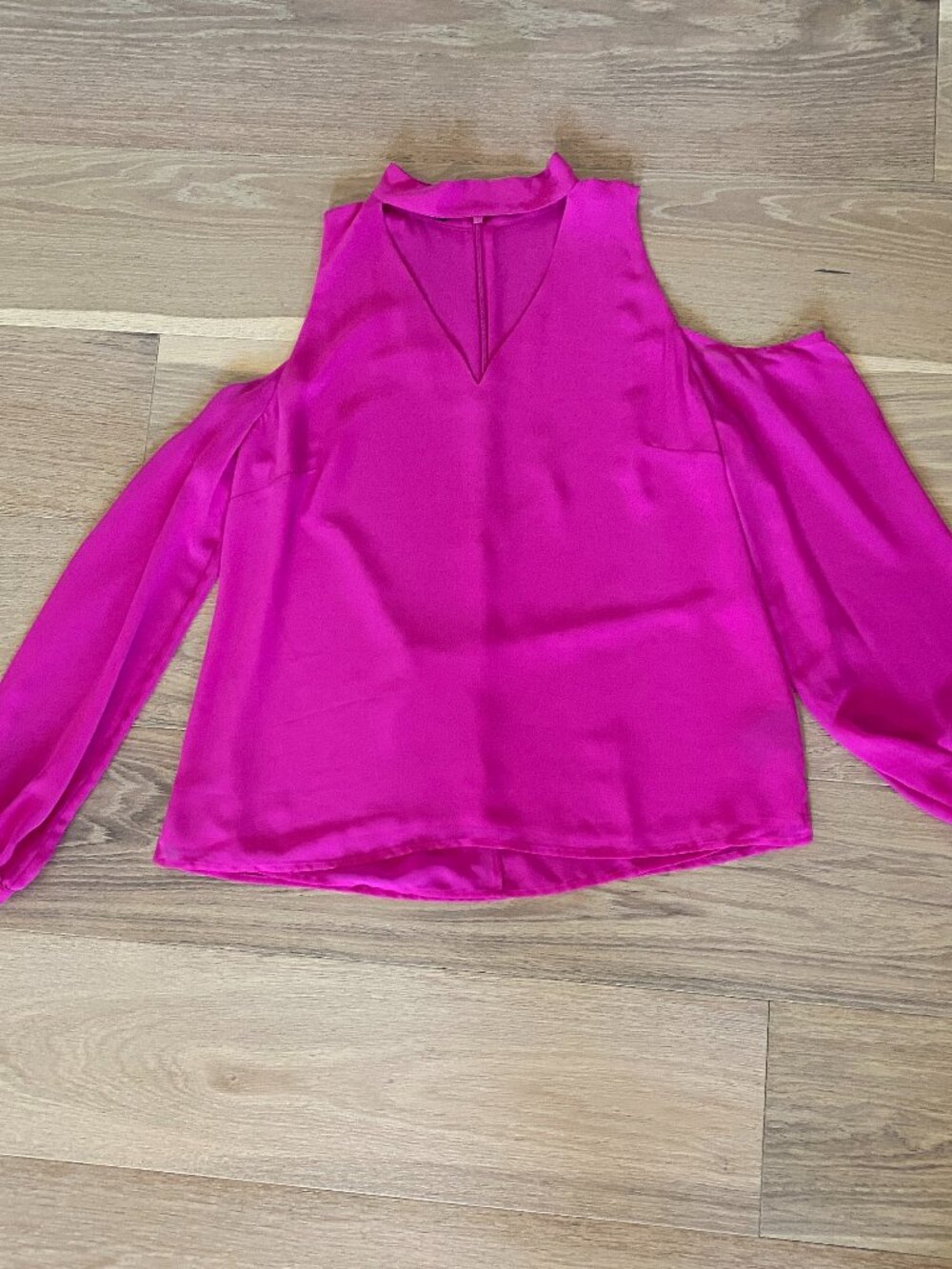 Bebe Hot Pink Cold Shoulder Top Size XL